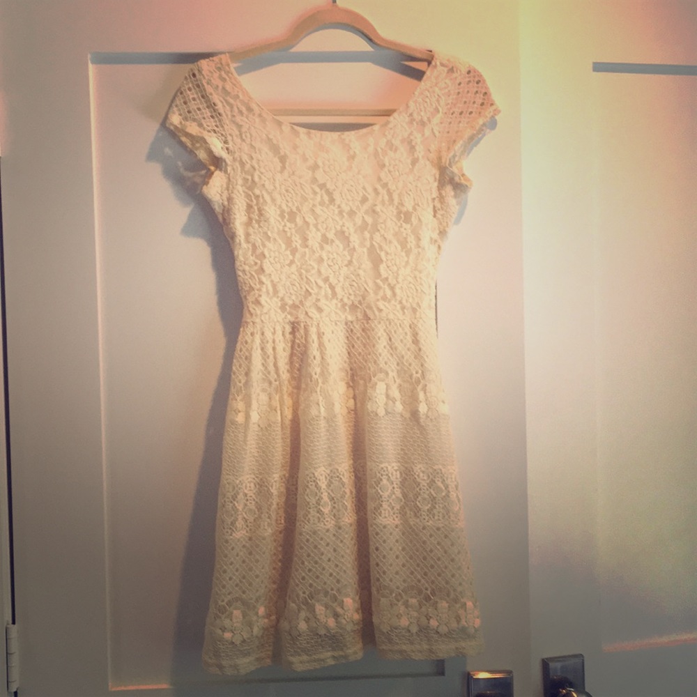 Maison Jules Cream Lace Dress